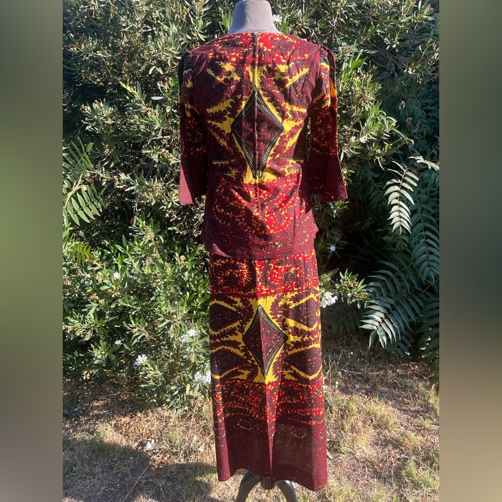 Vintage 1960’s handmade batik 2 piece wrap around skirt and top